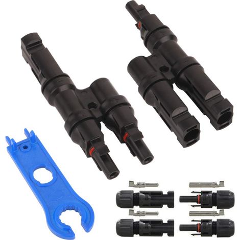 2 Connecteur Panneau Solaire, Raccord T Y 1000V 50A, Câble Photovoltaïque IP67, Pour Installation Extérieure