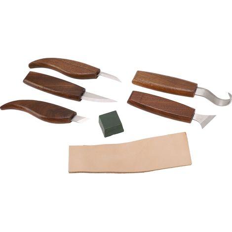 Couteau de Sculpture sur Bois en Noyer, Outil de Taille Confortable et Anti-Dérapant pour Travail du Bois (1/5)