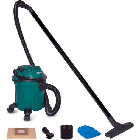 Vonroc – Aspirateur à eau et poussière 1000W – Réservoir 12L – Câble 5m – Aspiration humide et sèche – Buse 2-en-1 incluse (1/5)