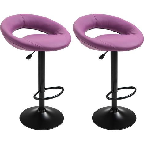 Set mit 2 Barhockern VEGAS VIOLETT - maximale Belastung: 120 kg - PU-ähnlich - Metallfuss - höhenverstellbar 85-105 cm