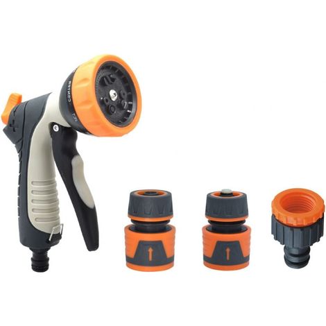 Pistola a spruzzo per tubo da giardino - 9 modelli regolabili, ugello per spruzzo per tubo da giardino, pistola a testa per tubo da giardino per impieghi gravosi per autolavaggio, doccia da giardino e (1/5)