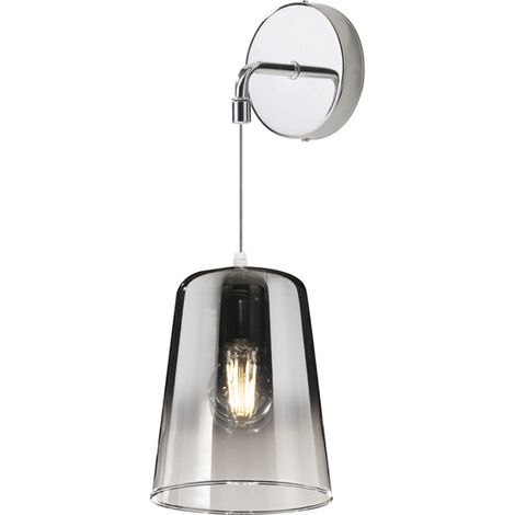 Applique Contemporanea Con Cavo Shaded Metallo E Vetro Cromo 1 Luce E27 (1/3)