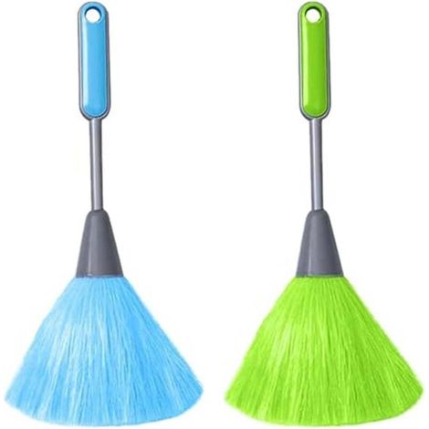 2-teiliges Set weicher Staubtücher für Küche, Computertastatur, Mikrofaser-Handstaubwedel, Fensterstaubwedel, Reinigungsstaubwedel, weiches Staubtuch (grün, blau)