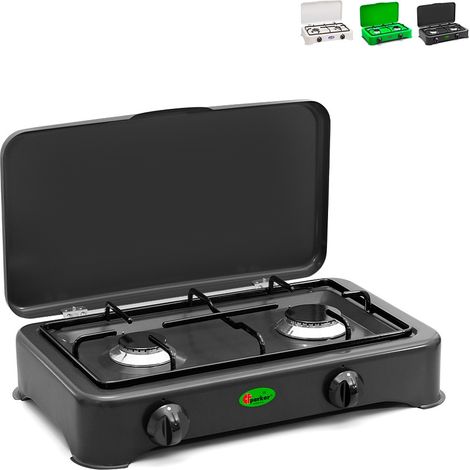 FORNELLO A GAS METANO / GPL A 2 FUOCHI GRIGIO GRAFITE CFPARKER MOD. 5326GSP Metano