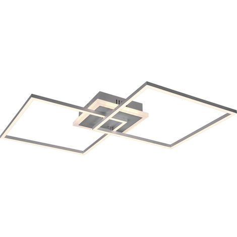 ARRIBO PLAFONIERA LED 35,5W 3850lm, 3000K DOPPIO QUADRATO ALLUMINIO OPACO CON TELECOMANDO MULTIFUNZIONE ANCHE RGB L.61CM DIMMERABILE (1/5)