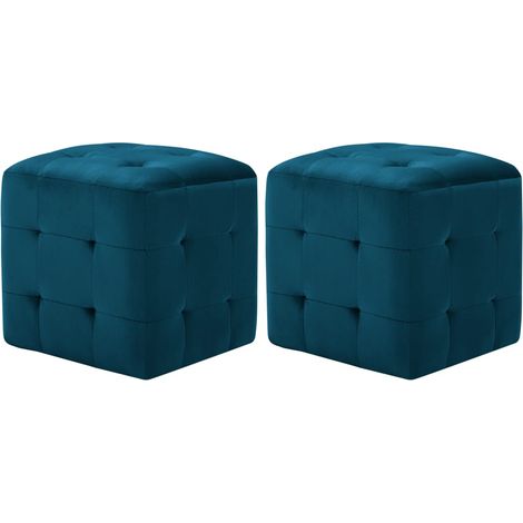 vidaXL Bedside Cabinets 2 pcs Blue 30x30x30 cm Velvet Fabric (1/5)