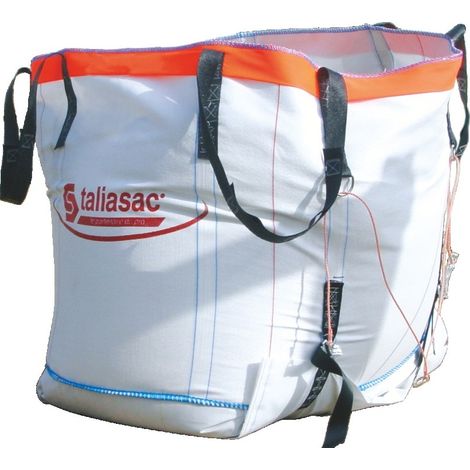 Taliaplast – Conteneur BIG BAG réutilisable 1500kg – Polypropylène tressé double paroi anti-UV – Charge de rupture 6T – 390603