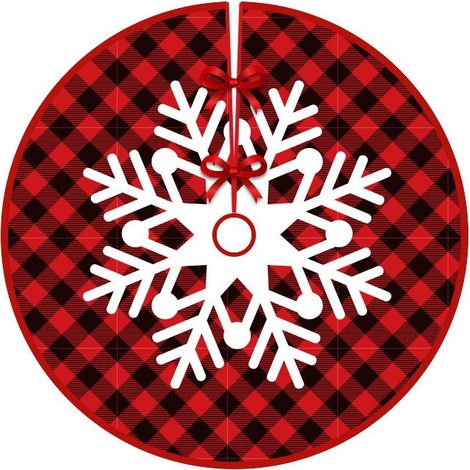 Jupe de sapin de Noël de 90 cm de diamètre, tabliers de fond pour sapin de Noël, décoration de sapin de Noël, décoration d'intérieur (Style 9) (1/4)