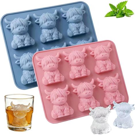 de 2 petits bacs à glaçons en silicone réutilisables pour whisky, (1/5)