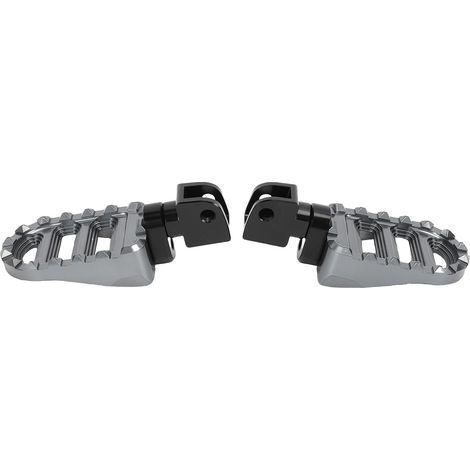 Repose-pieds Avant Pédale de Repose-pieds - Avant Gauche et Droit en Alliage d'aluminium 12 Dents de Remplacement Antidérapant Meteor 350 350 - Larges Rotatifs à 360° (GREY) (1/5)