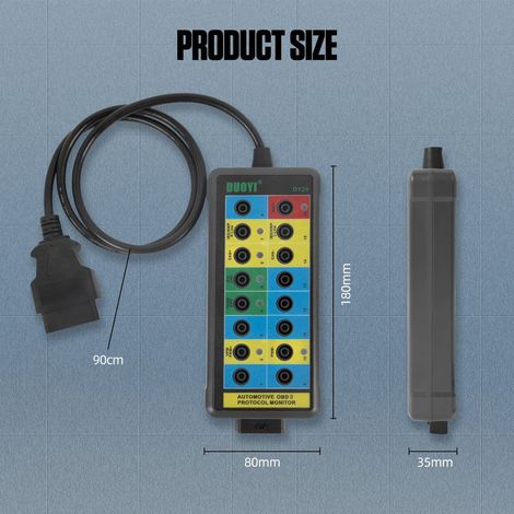 Boîtier de diagnostic OBD2 CAN Bus Générique 16 broches Câble 90cm LED Noir ABS Test Réseau Véhicule Universel (1/5)