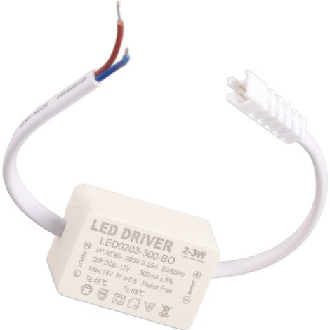 2-3x1W 300mA Konstantstrom-LED-Netzteil, AC85-265V Eingang, 6-12VDC Ausgang, externer Weitspannungs-isolierter wasserdichter Transformator für LED-Anschluss (1/5)
