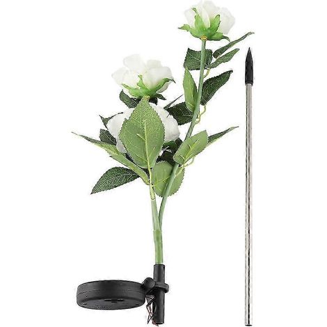 Lámpara solar LED con forma de flor de camelia para exteriores, jardín, césped y paisajes (blanco cálido) (1/5)
