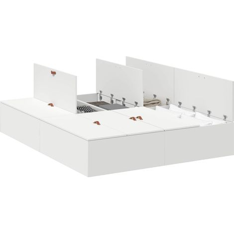 Maison Exclusive - Aufbewahrungsbettgestell Weiß 150 x 200 cm Hol