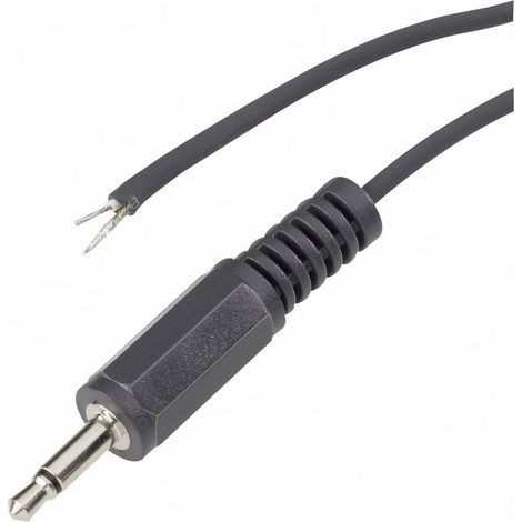 Jack 2.5 mm mâle, droit TRU COMPONENTS 1578895 Nombre de pôles: 2 mono noir 1 pc(s)