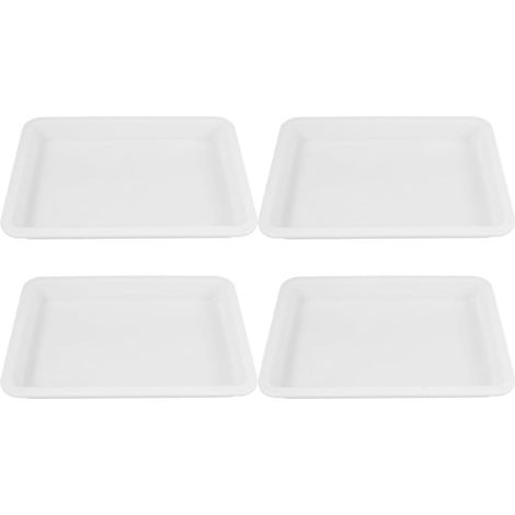 Plateaux de Laboratoire Manipulation Sécurisée Résistants aux Acides et Alcalis en Plastique PP Blanc Lot de 4 Design Étanche en pour Activités Éducatives (1/5)