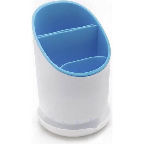 Abtropfgestell für Besteck und Geschirr, ideal für Messer und Küchenutensilien. Küchenutensilienbehälter, Küchenspülen-Organizer aus Kunststoff. (Blau) (1/5)