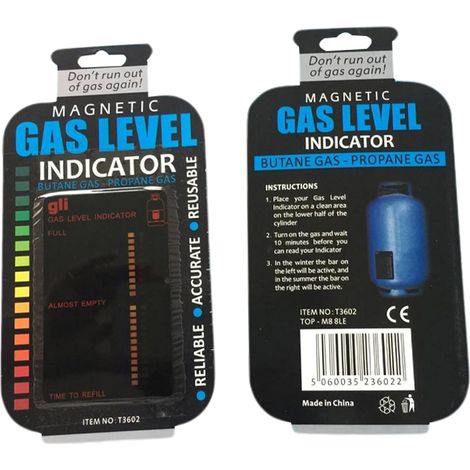 Indicateur de niveau de propane magnétique LCD (lot de 2) : affichage à changement de couleur facile à lire et précis, idéal pour la cuisine. (1/5)