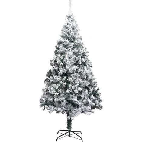 vidaXL Künstlicher Weihnachtsbaum mit flockigem Schnee grün 240 cm PVC