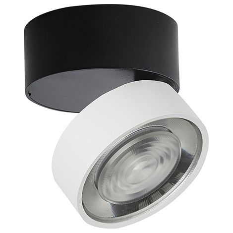 Hole Applique/Plafonnier Noir/Blanc LED 7W IP20 3000K CRI90 - Applique et plafonnier orientable en aluminium - Groupe Rossini (1/5)