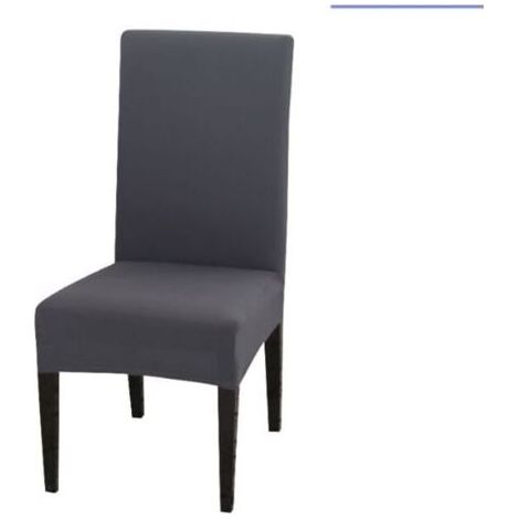Lot de 2 housses de chaise extensibles (gris foncé) : universelles pour salle à manger, amovibles et lavables, adaptées à mariages/restaurants/décorations de maison/hôtel (1/3)