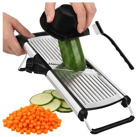 Affettatrice a mandolina per verdure, regolabile, in acciaio inox. (1/5)
