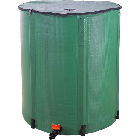 50 Gallon Folding Rain Barrel Water Collector Green (1/5)