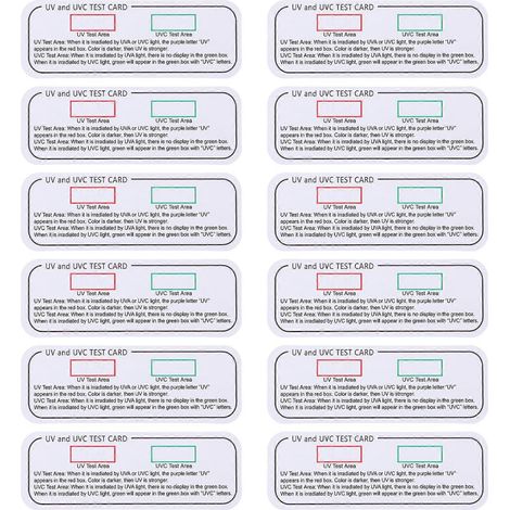 20 cartes de test de lumière UVA et UVC, cartes indicatrices de longueur d'onde-7X2.5X0.1CM-White (1/2)