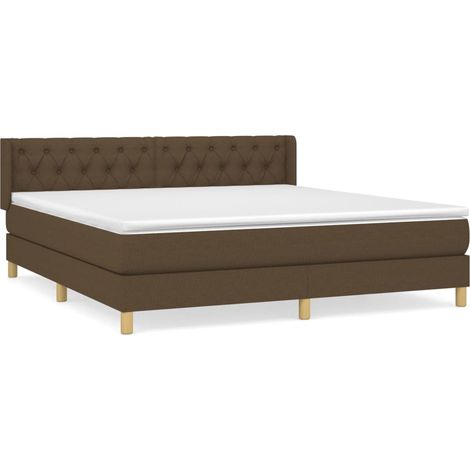 Maison Exclusive - Sommier à lattes de lit avec matelas Marron foncé 160x200 cm (1/5)
