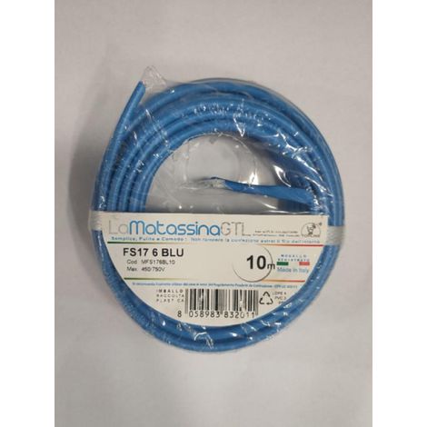 Cavo unipolare fs17 go-at topline mfs176bl10-6mmq-10 metri-blu