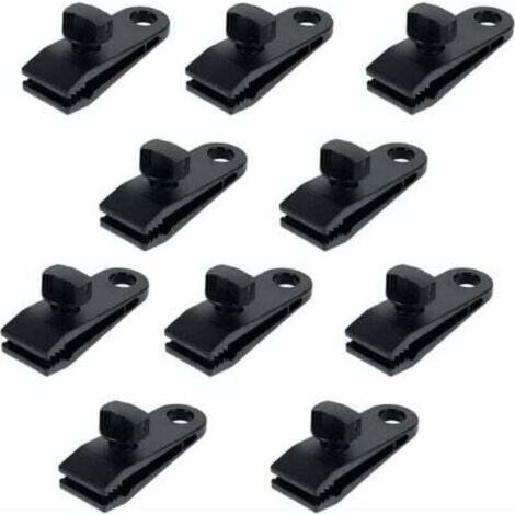 PA 10 Pièces Pinces Multifonction Sécurisées pour Bâche Tente de Camping Caravane et Toile d'Ombrage (1/4)