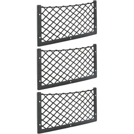 Lot de 3 filets de rangement pour voiture - 36 x 18 cm - Haute élasticité, filet de rangement pour bagages, magazines - T4 T5 T6 - Pour van, caravane, camping-car, camion-