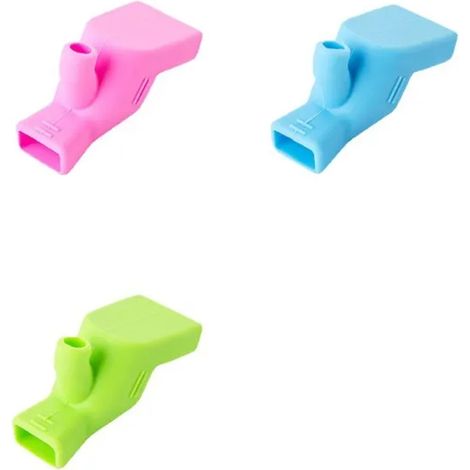 Rallonge de robinet universelle en silicone haute élasticité pour le lavage des mains et le brossage des dents de bébé (Lot de 3) (1/3)