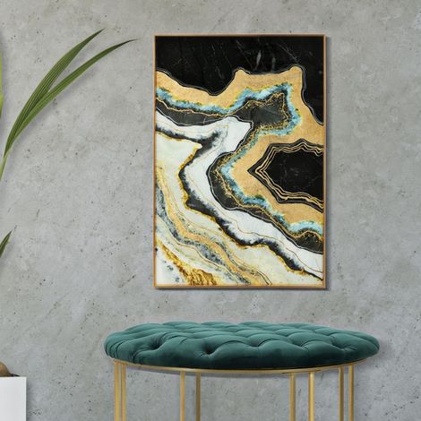 Panneau décoratif mural en verre avec cadre, 60x3,5x90 cm (1/4)