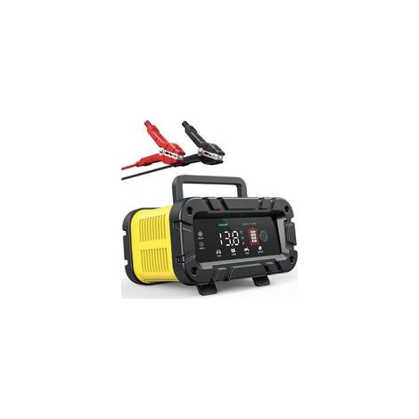 Chargeur Batterie Voitures 12V/24V 20A, Chargeur Batterie Moto Intelligent avec Fonction Réparation, Maintien de Charge Auto, Écran LCD, pour Voiture Moto Camion, AGM, Gel, Wet, SLA