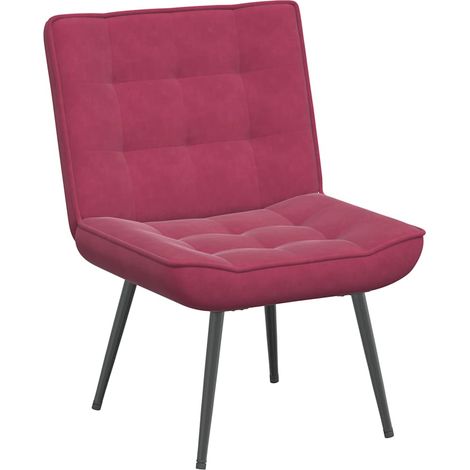 Chaise de salon，Chaise de relaxation rouge bordeaux 64x74x84 cm velours CFW51455 (1/5)