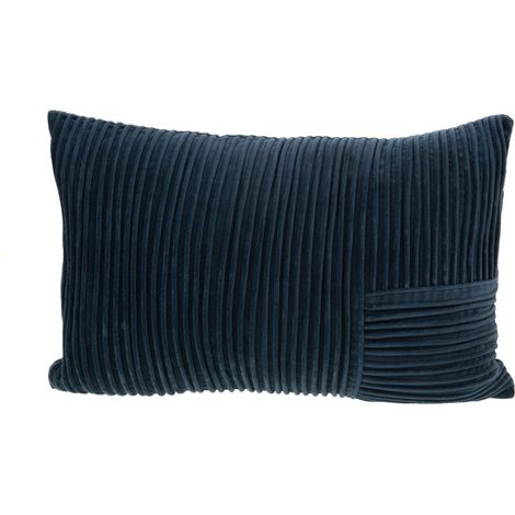 Amadeus - Coussin plis en velours bleu (1/2)