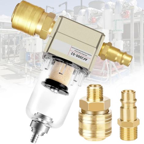 Compressed Air Filter, 1/4 Air Regulator with Quick Connections, Compressed Air Filter Regulator, 1/4 Filter Regulator Regulator for Compressor, Pressure Regulator (1/5)