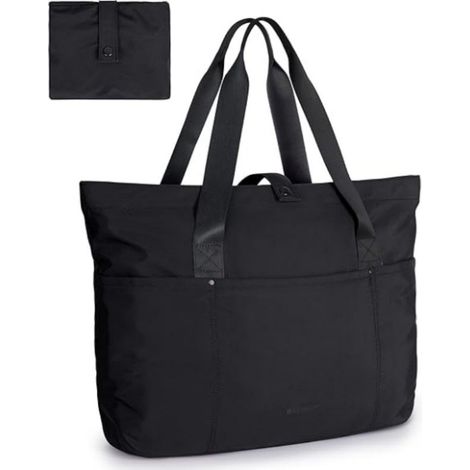 Grand sac fourre tout pliable pour femme avec fermeture éclair et poignée supérieure, à bandoulière (1/5)