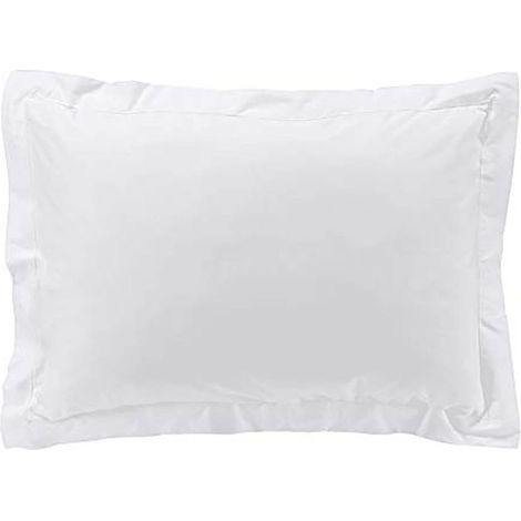 Taie d'oreiller percale Coton Blanc, 50 x 70 cm