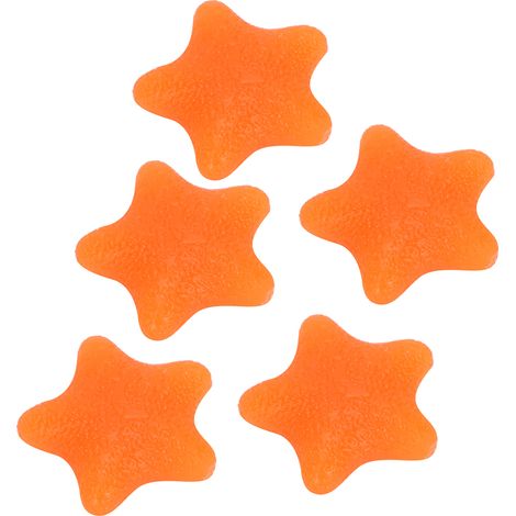 Lot de 5 balles de musculation en forme d'étoile pour les mains, les poignets et les doigts, avec renforcement musculaire et soulagement du stress. Orange, angle de 20°. (1/5)