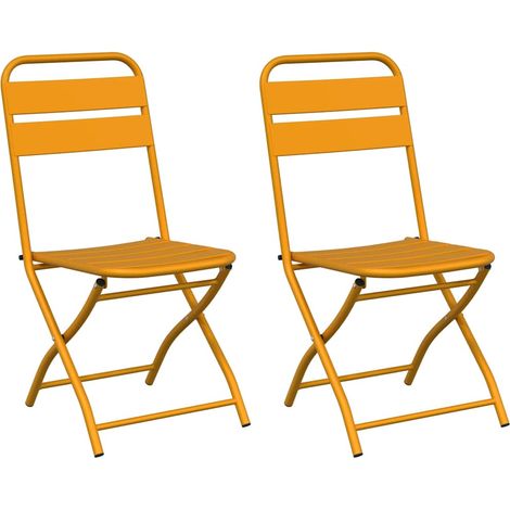 Maison Exclusive - Sedia Pieghevole da Giardino 2 pcs Senape 42 x 52 x 82cm