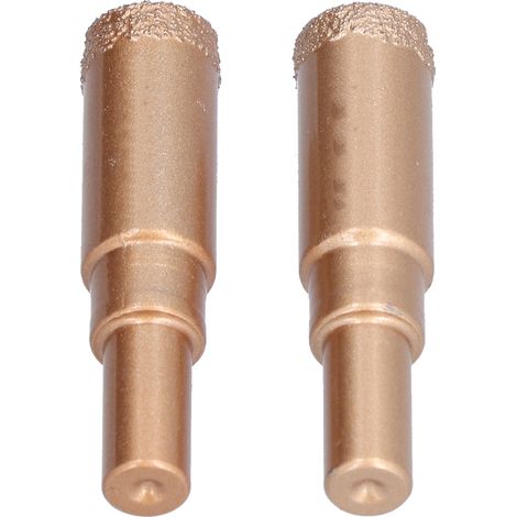 Lot de 2 forets diamantés de 16 mm avec grande capacité d'évacuation des copeaux et ouverture de trous de brasage à couple élevé, adaptés au verre, aux carreaux de céramique, à la pierre et au marbre. (1/5)