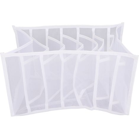 Coffre de Rangement pour Vêtements, Design Filet Aéré, Organisateur d'Armoire pour Sous-vêtements, Jeans, Chaussettes, Écharpes, Jupes et T-Shirts - Lot de 6, Gris, Durable et Pliable (1/5)
