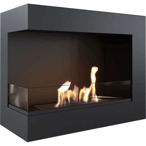 Wandkamin Bioethanol DELTA 600 TÜV links mit Verglasung (1/5)