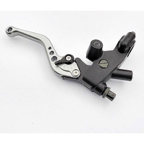 Compatible avec Honda CG125 Pearl River et Wuyang New Continent Honda 150 : frein à tambour avant en alliage, poignée de frein réglable (frein avant droit gris court). (1/5)