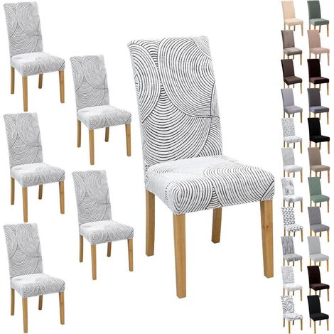 Stuhlbezüge 4/6 Stück, Jacquard, weich, dehnbar, für Esszimmer, Küche (1/5)