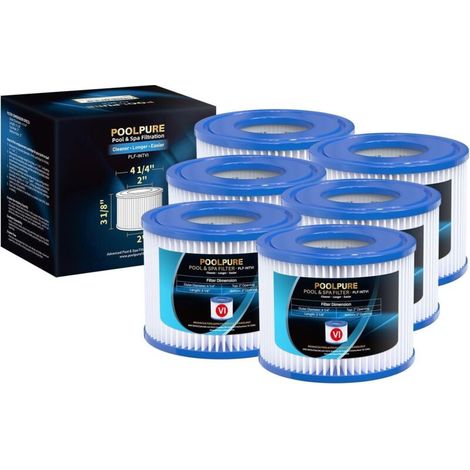 Lot de 6 filtres de Type VI pour Spa et - Remplace Les filtres Coleman SaluSpa 90352E Bestway (1/5)