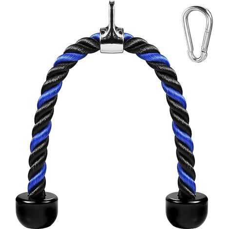 Cable Triceps - Corde Tressée Nylon 27 et 36 Pouces - Fixation Rapide par Clip pour Machine à Poulie - Accessoire Gym Maison ou Publique - 1 Pièce (1/3)