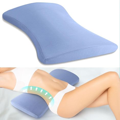 Lendenkissen aus Memory-Schaum für Bett und Sofa, 60 x 26 x 5,5 cm, waschbarer Bezug, ergonomisches Design.